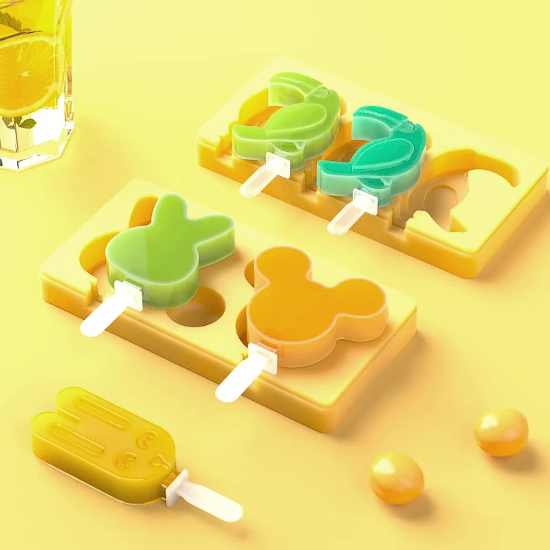 

LOVE'N LV094 2 color ice cream silicone mould Mickey Mouse toucan popsicle molds diy handmade ice mold for summer refrigerator