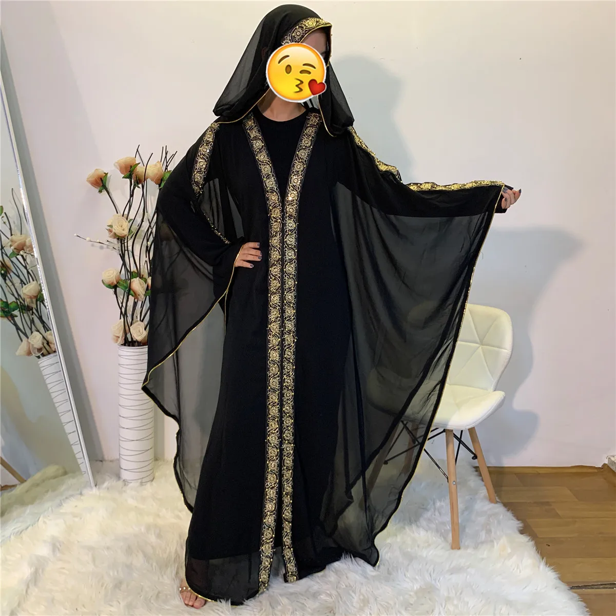6335# Pakistan African Robes Kaftan Abaya Style Embroidery Long Gown ...