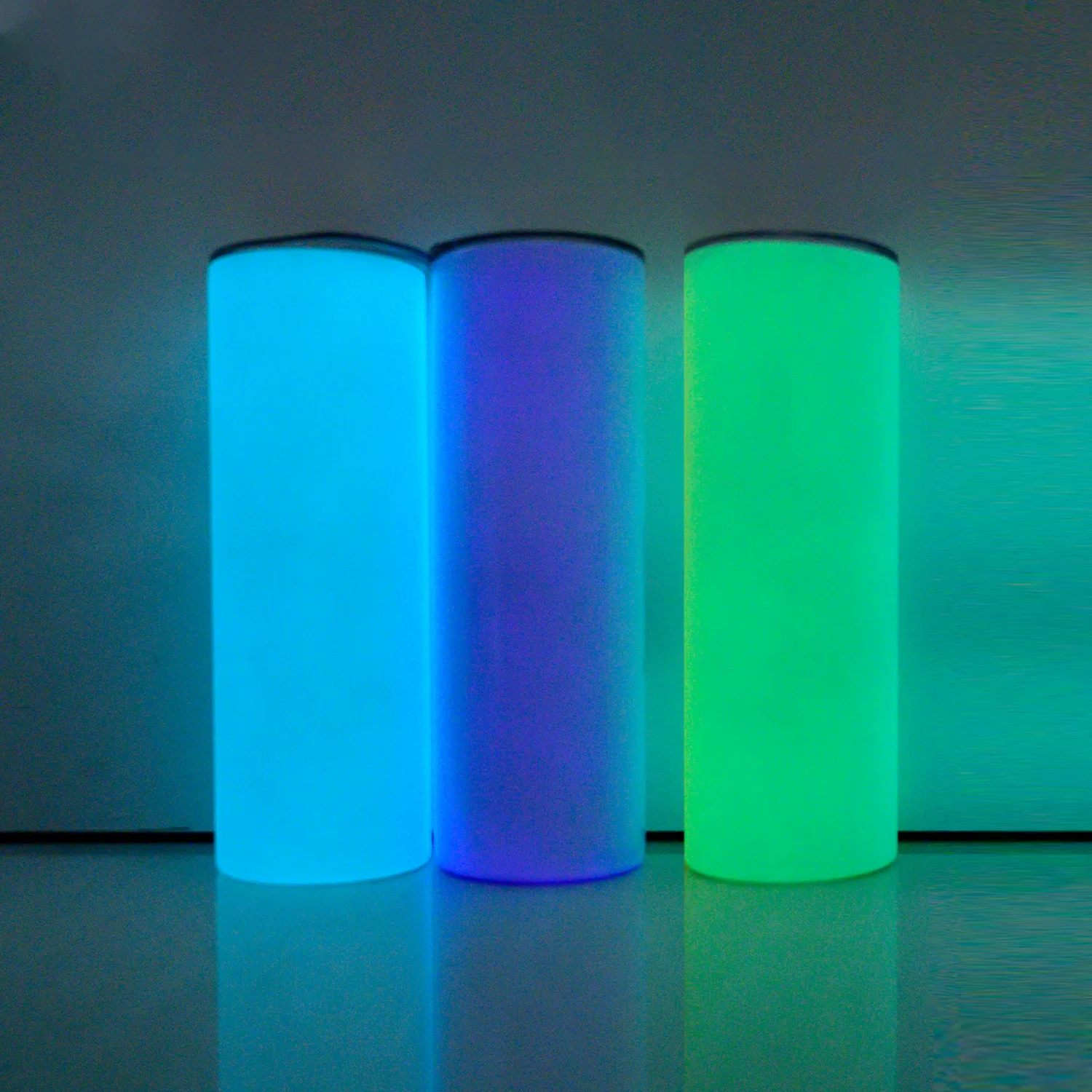 

USA warehouse double wall stainless steel white green blue purple glow in the dark wine tumbler sublimation, Customized color