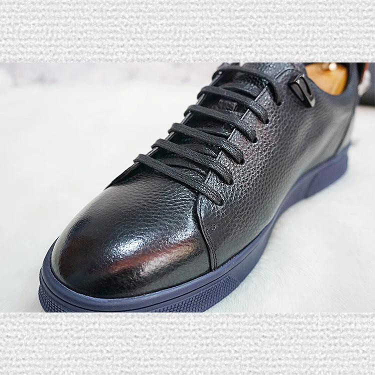 

Cow leather men shoes cheap best supplier leather shoes men's casual shoes, Black