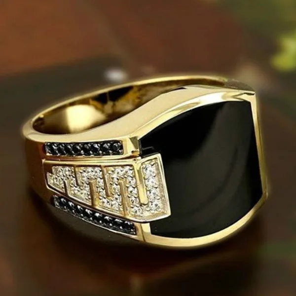 

Creative Gold Colors Hip Hop Ring for Men Punk Style Inlaid Zircon Party Punk Motor Biker Rings Fashion Jewelry Gift