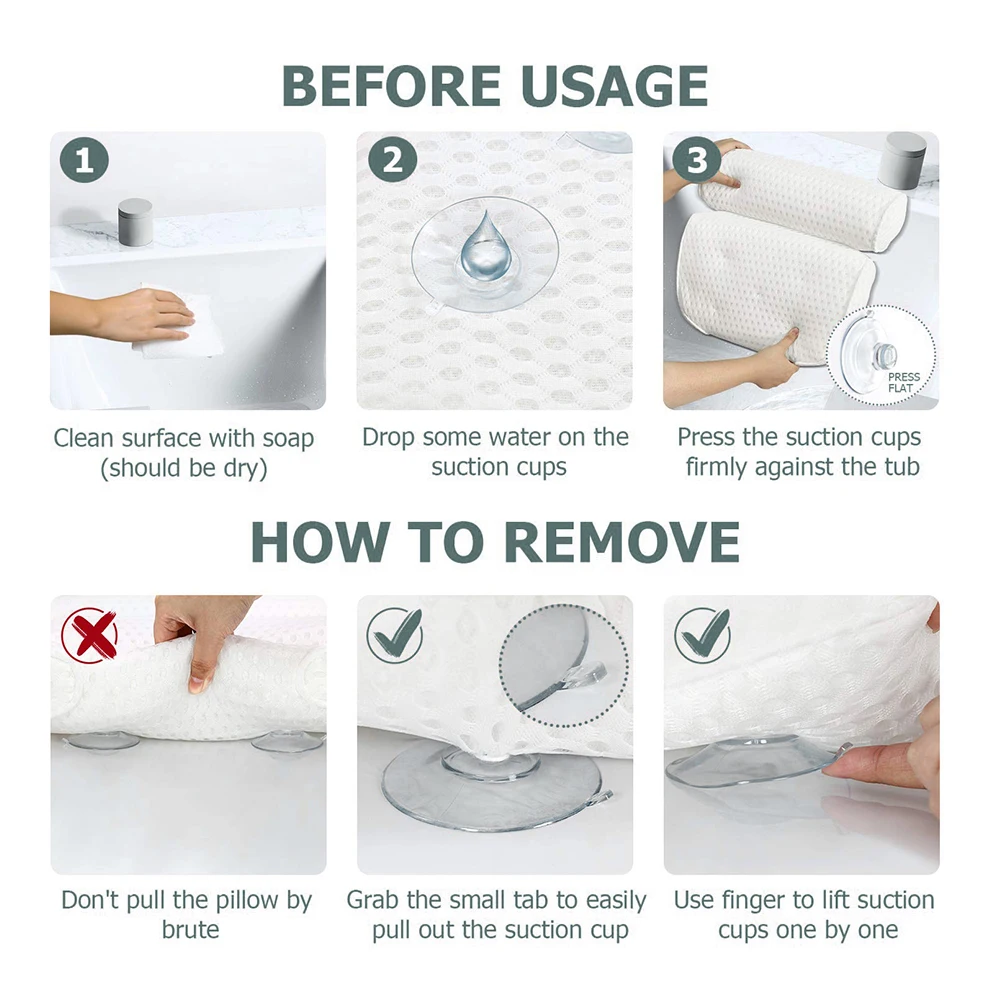 
WP03 GRS Patented product design 3D air mesh washable soft spa bath pillow 