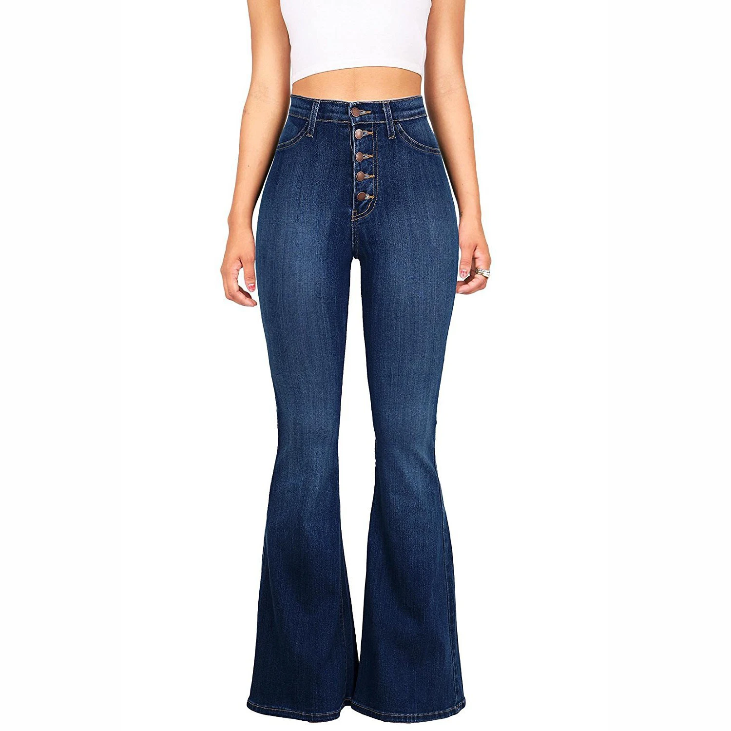 

2020 Hot Sale Women Jeans Denim High Waist Slim Straight Flare Pants Bootcut Jeans for Woman, Colorful