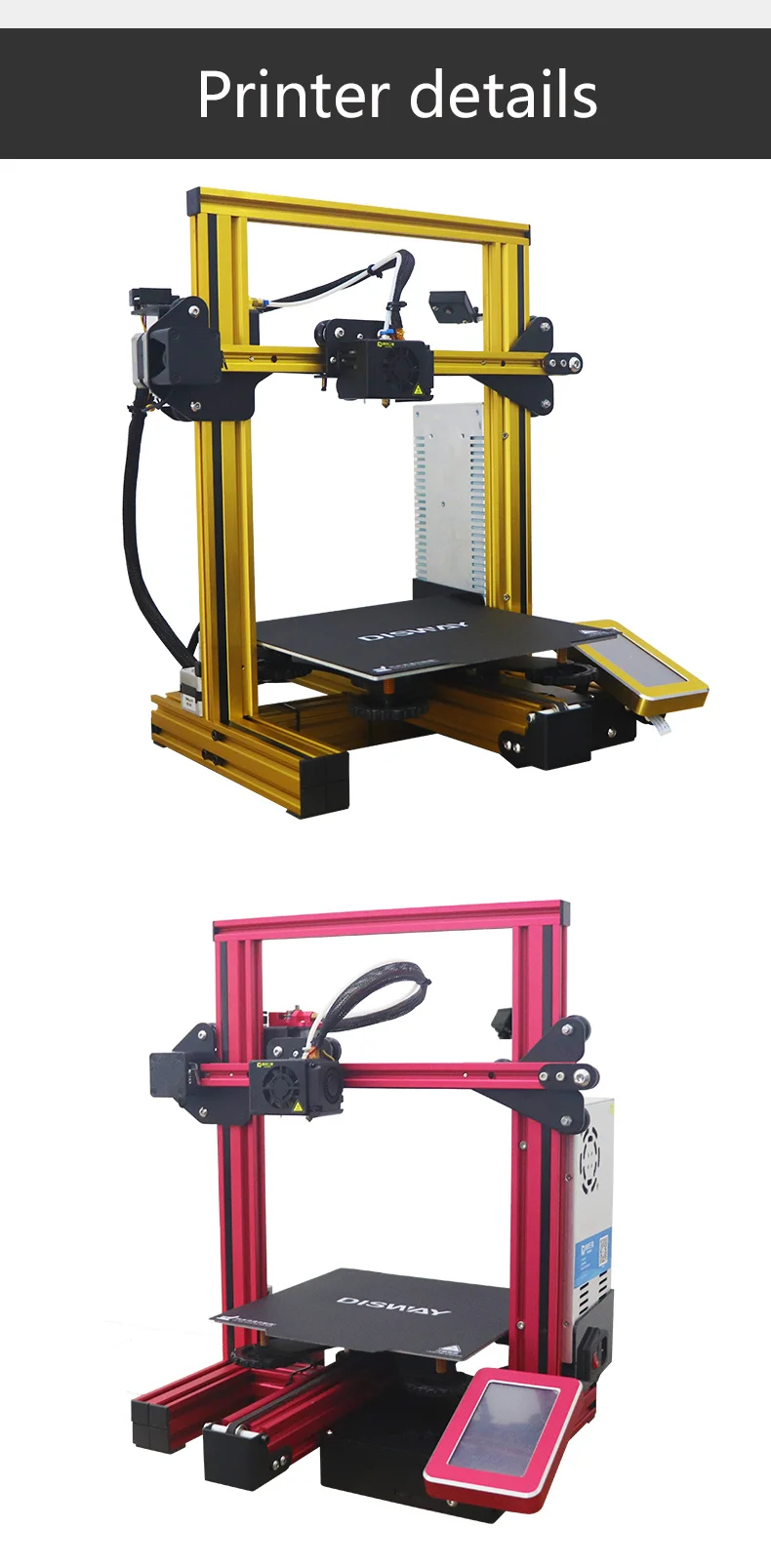 Disway cheap price auto leveling slient driver China manufacture directly 3d printer machine diy 3d printer kit for kids
