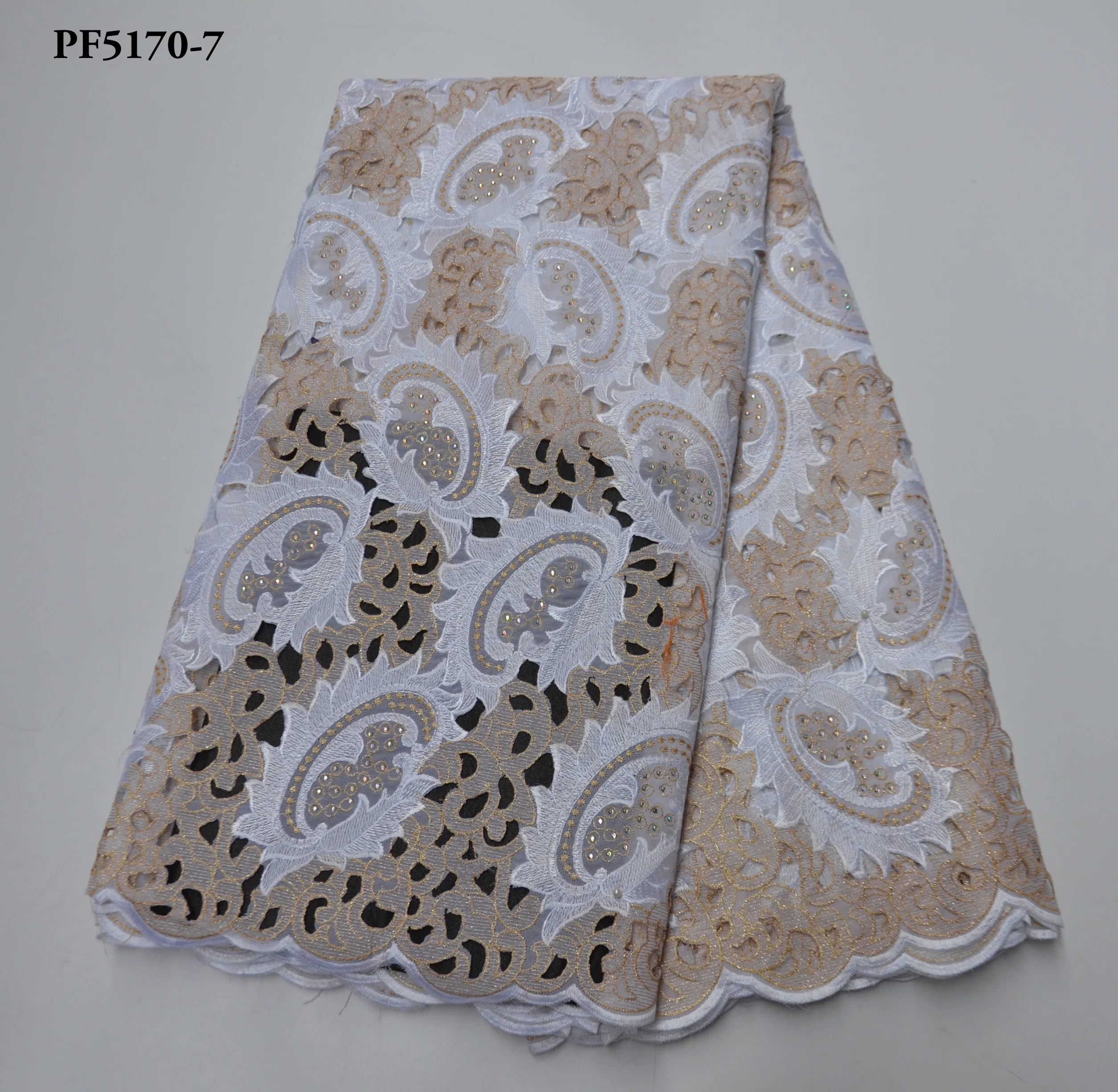 

2020 rhinestones high quality swiss fabric french net handcut lace african embroidered fabric