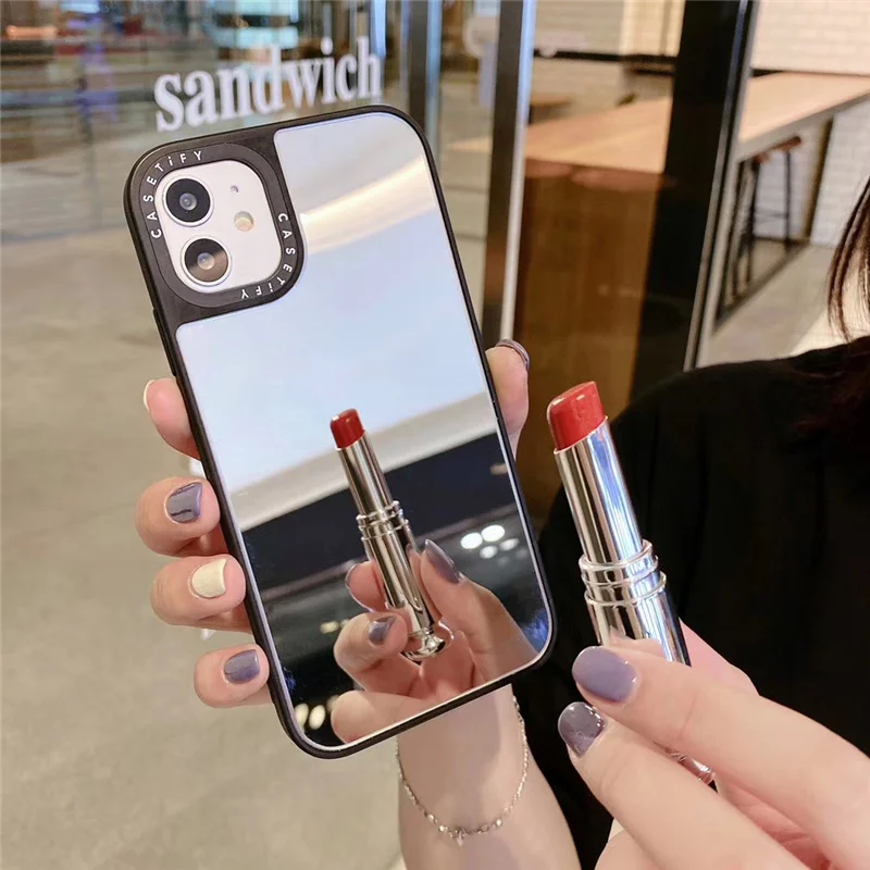 

Ins Style Mirror Makeup Phone Back Cover For iPhone 12 11 Pro 11Pro MAX 8 7 Plus X XS Max XR SE2 Mobile Phone Case