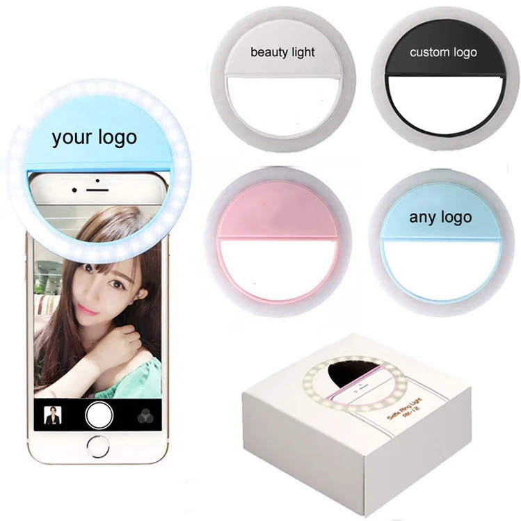 
2020 Custom Selfie Ring Light For Mobile Phone Rechargeable Camera Mini Selfie Ring LED Light With 3 Modes Hot Selling  (1600073379852)