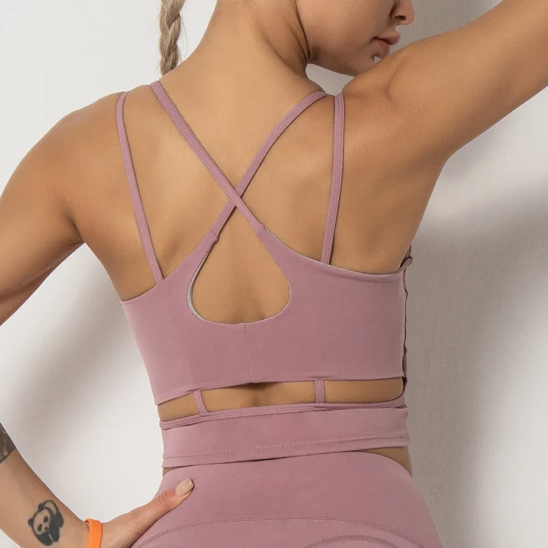 

Quality Stock Breathable Sweat-wicking Shakeproof Quick Dry High Impact Yoga Running Mesh Bra Printed Yoga Leggings Bra Hingto, Multi color