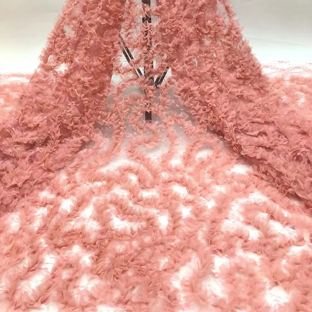 

3d New Lace Fabrics High Quality Embroidery French Lace Fabrics Beautiful Women Party Dress High Quality Material