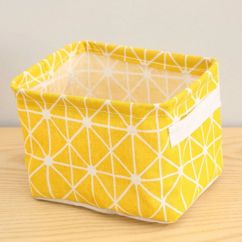 

1MI Canvas Material Storage Box High Quality Waterproof Desktop Sundries Storage Basket, Yellow