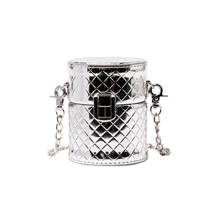 

Newest style women's bag 2020 new korean version fashion chain small round bag shoulder cross body bags for lipstick, Black,silver,gold