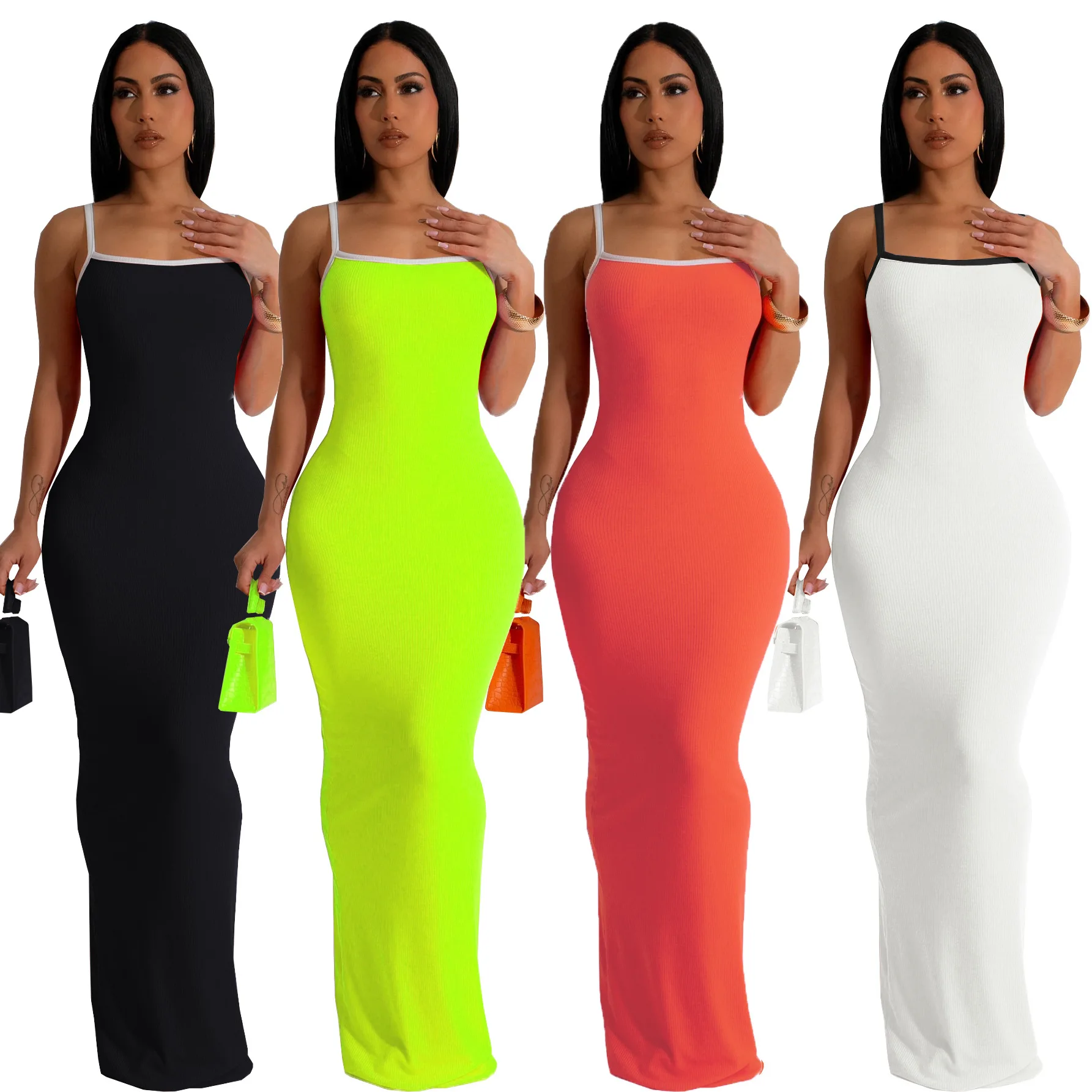 Sleeveless Halter Backless Bodycon Maxi Dress