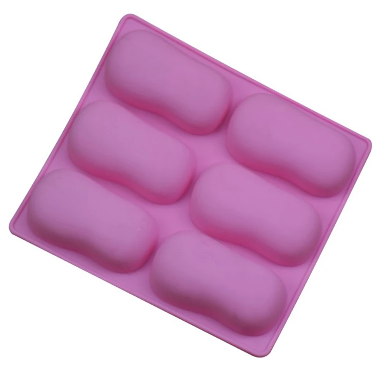 

New multifunctional easy to clean 6-chain gourd silicone soap mold, Pink