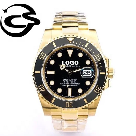 

Diver luxury mechanical watch EW factory Luminous 904L Steel ETA 3135 Movement 116618 Rollexables Gold Hulk Watch