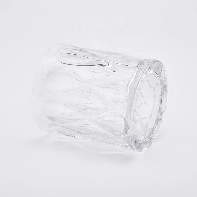 Luxury engraving candle vessel tea light glass candles jars scented bedroom decor factory