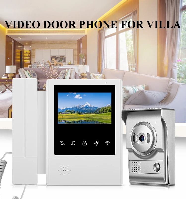 4.3inch monitor with HD camera doorbell kit 4wire video intercom system door video phone interphone