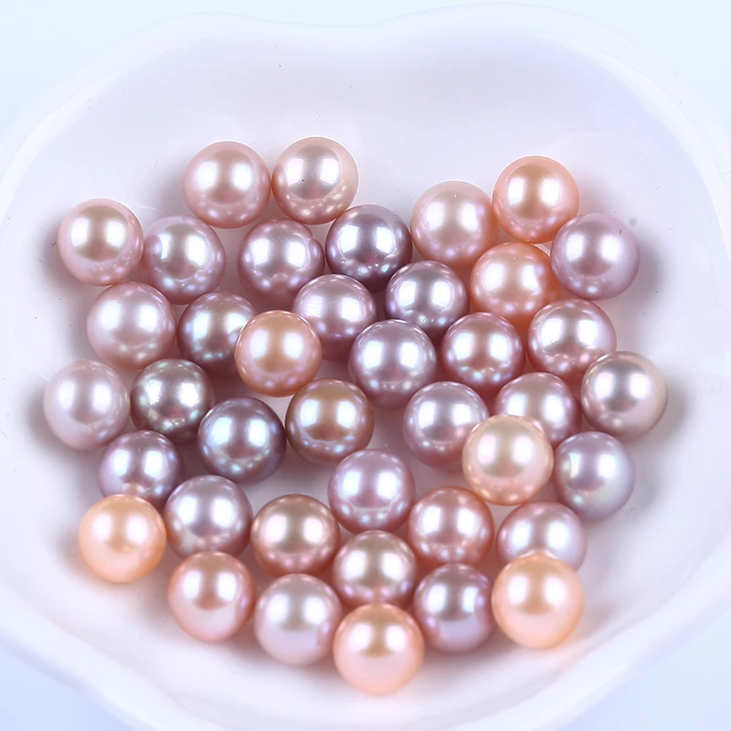 

Wholesale Natural Real Freshwater Pink Near Round Loose Beads Pearl For Jewelry