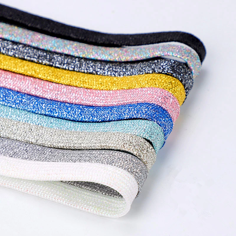 

Colorful Flat elastic shoelac Unisex Fit Fashion Sports Shoelace Casual Reflective Shoe Laces Wholesale Custom Glitter Shoelace, 20 colors