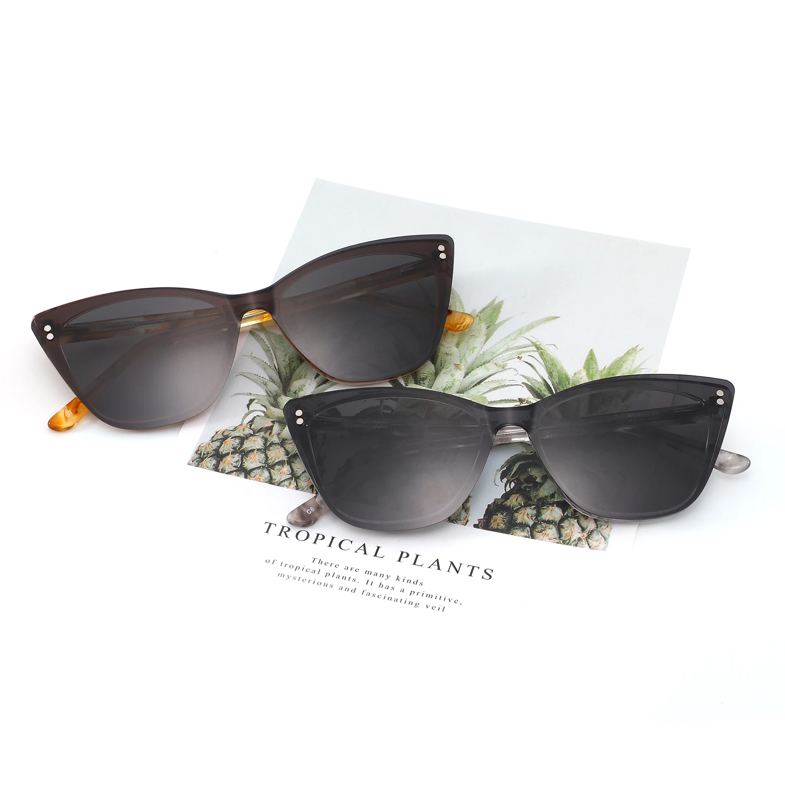 

Custom New Arrivals High Quality Heart Shape Sunglasses Women Polarized Acetate Clip On Sunglasses