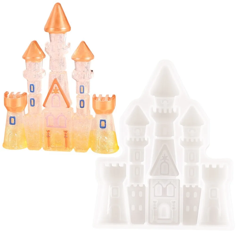 

Crystal Epoxy Dream Gorgeous Castle Silicone Mold High Mirror Castle Handmade Ornaments AB Plastic Mold Making Craft Tools