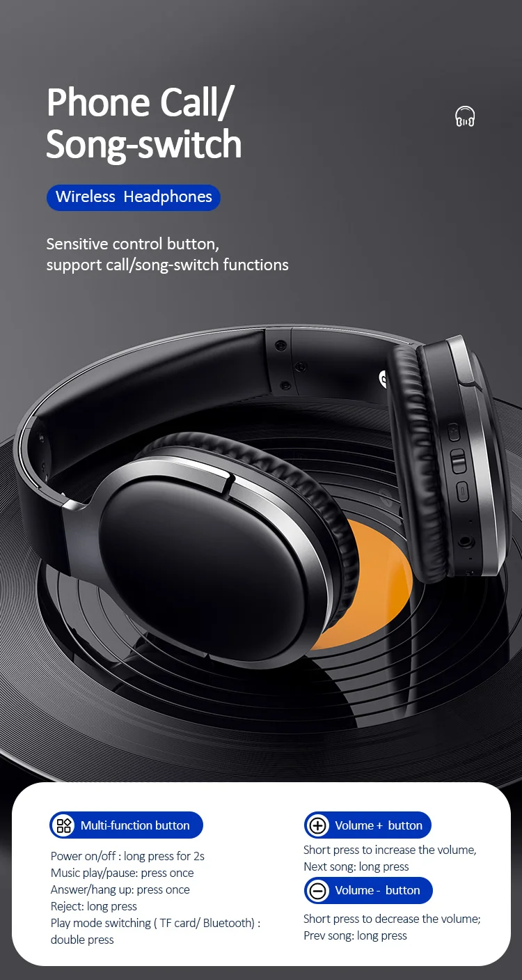 USAMS YN001 Noise Cancelling Studio Gaming Wireless Bluetooth Headset Headphones Wireless Headphones