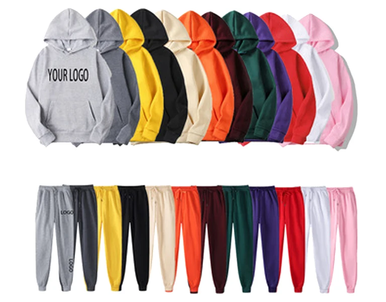 

Custom Logo Solid Color Men Hoodies Set Fall Plus Size Sports Men's Hoody Tracksuit Low MOQ Men Tracksuit Outdoor Jogging Suit