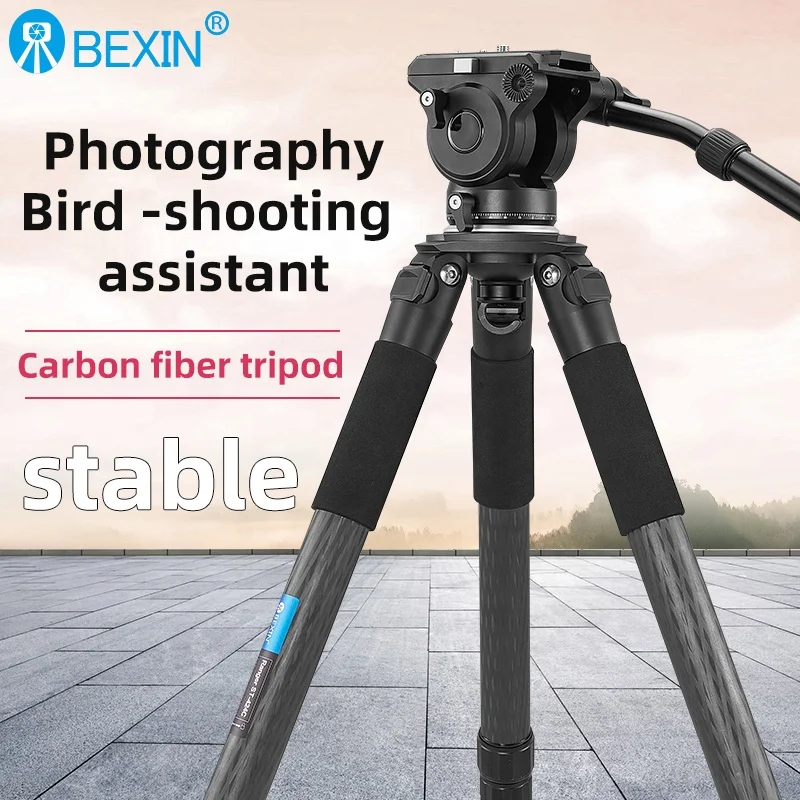 

wholesale BEXIN professional Bird Watching stable light weight carbon fiber tall big video camera long focus lens tripod stand
