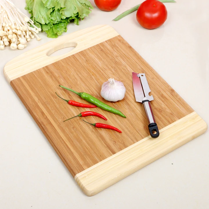 

Eco-Friendly Stock Bamboo cutting board Double color board, Natural