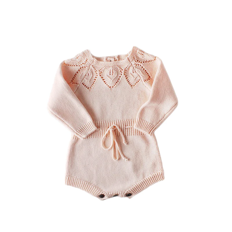 

100% cotton long sleeve knitted infant clothes new vintage baby bodysuits Spring Autumn Sweater girls rompers, Customized colors