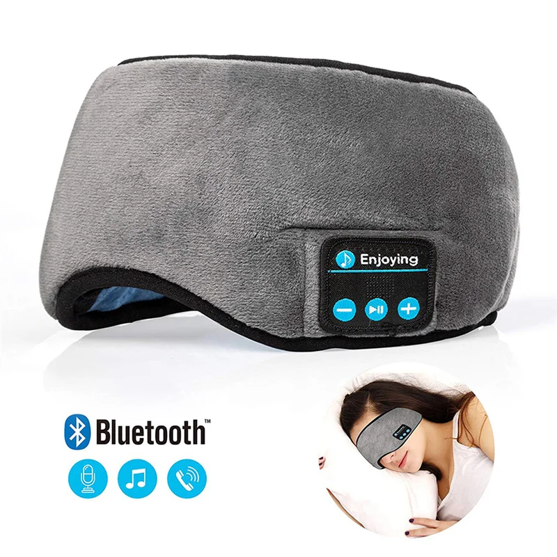 

Blue tooth Sleeping Headphones Eye Mask Sleep Headphones Blue tooth Headband Soft Elastic Comfortable Wireless Music Earphones, Black/blue/gray/browm