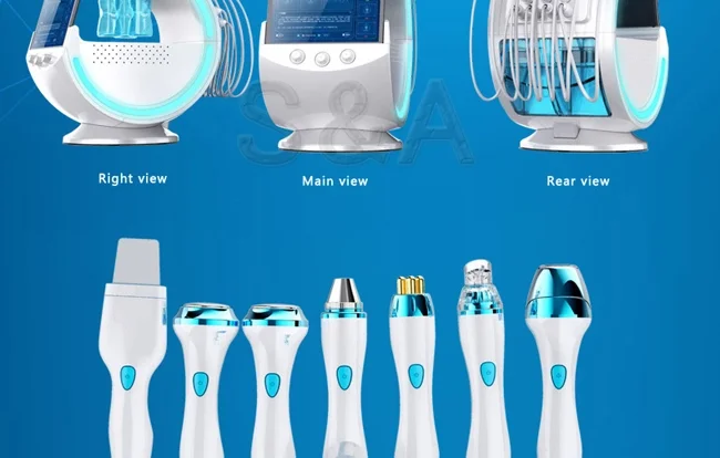 8 in 1 Skin analyzer facial microdermabrasion diamond  hydra water oxygen peeling cleaning machine