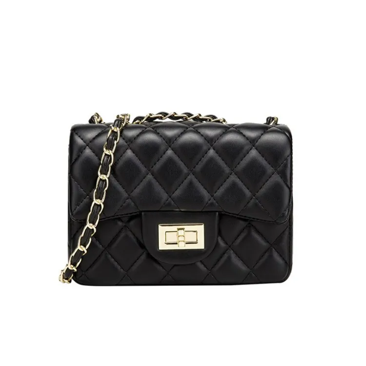 

Fashion designer brand pu leather luxury jelly crossbody mini purse hand bag for ladies girls sling chain bag, 9colors