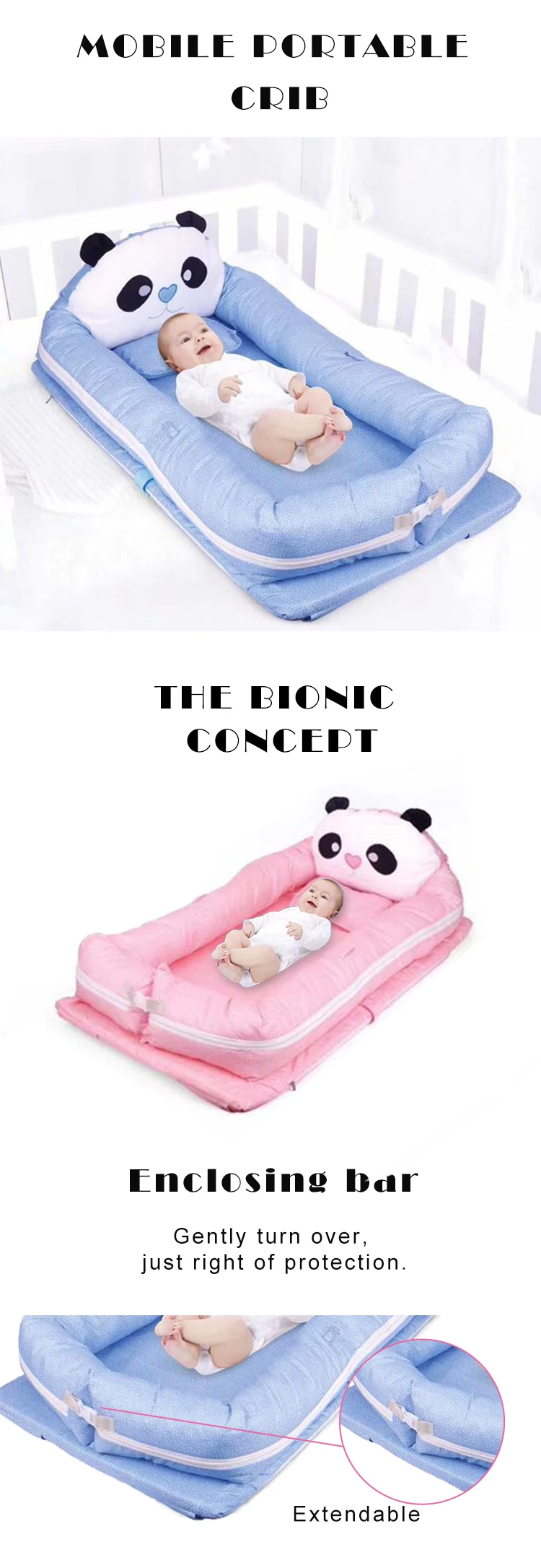 Eco-friendly newborn organic cotton portable baby nest bed
