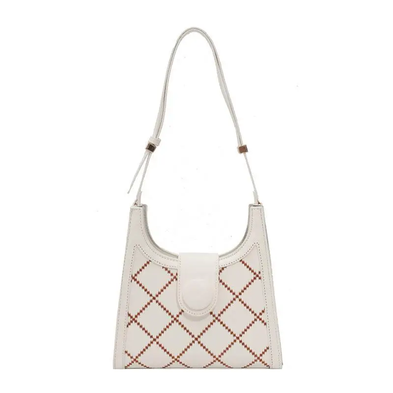 

2021 new summer high-capacity diamond women's bag trend embroidery one-shoulder oblique cross-bag