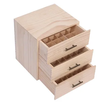 Natürliche Solide Holz Schublade Typ Ätherisches Öl Lagerung Box