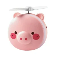 

3 in 1 Cute Pink Pig Animal Fast and Convenient USB Charging LED Nautral Fill Light Makeup Portable Mirror with Fan