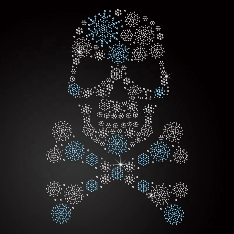 

Manufacturer Pretty Pirate Skull Iron On Rhinestone Transfer Rhinestones Flat Back, Teal blue (bs08),crystal (ecs01)