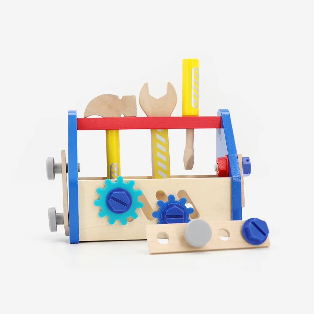 

Boys Wooden Pretend Repair Tool Box Toy Screw Driver Tool Box Toy Set For Kids