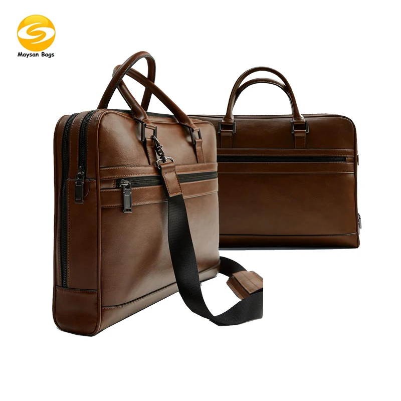 

Women Briefcase PU Leather Laptop Bag College Satchel fit 15.6" Laptop, Brown