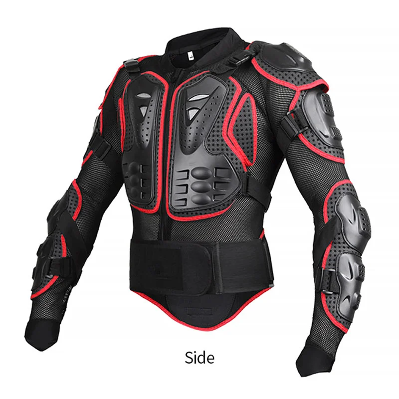 

Men Sports Safety Breathable Adventure Biker Rider Leather Men Riding Motorcycle Jackets, Red, black