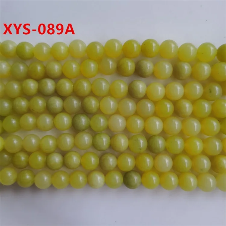 

8mm Natural Lemon Jade Stone Round Loose Semi Gemstone Beads for Jewelry Making