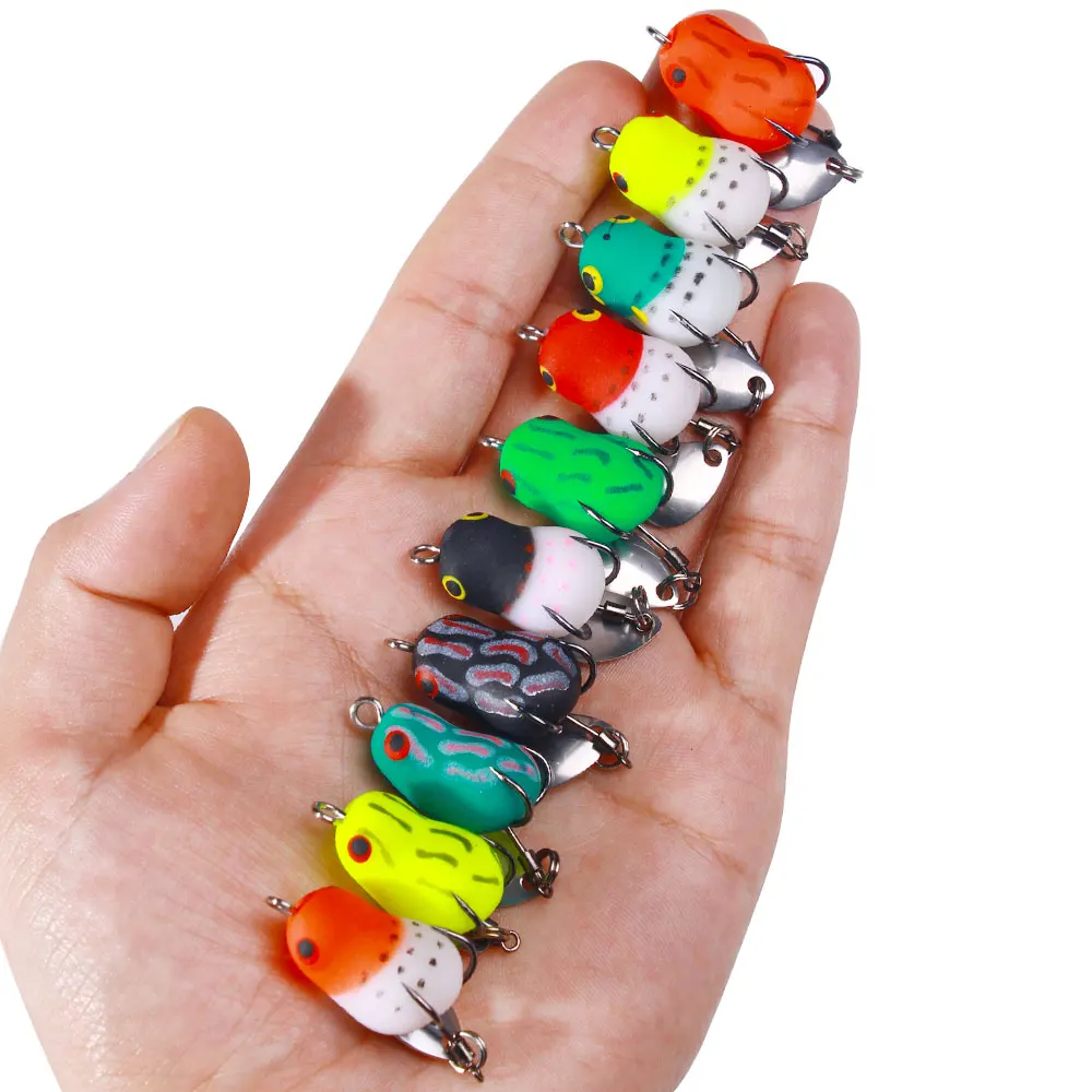 3G Small Frog Lure with Metal Blade Tail High Quality Frog Lure Various Size Artificial Fishing Lure Bass Bait Frog