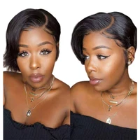 

Wholesale 6 inch 8 inch Pixie Cut short lace front wig under $100 cheap human hair pixie wig