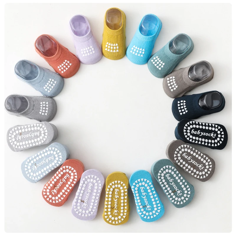 

RTS 2021 cute cartoon ribbed ankle winter autumn knitted crochet grip anti slip ankle crew boy baby socks, Custom color