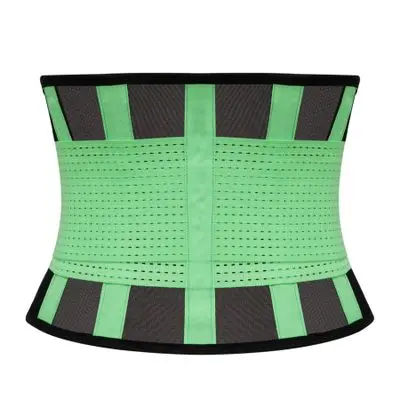 

High Quality Ventilated Mesh Design Back Belt 4 Step Shape Tummy Waist Cincher Trimmer Belt Private Label Women, Blue, black, gray, fluorescent green, pink