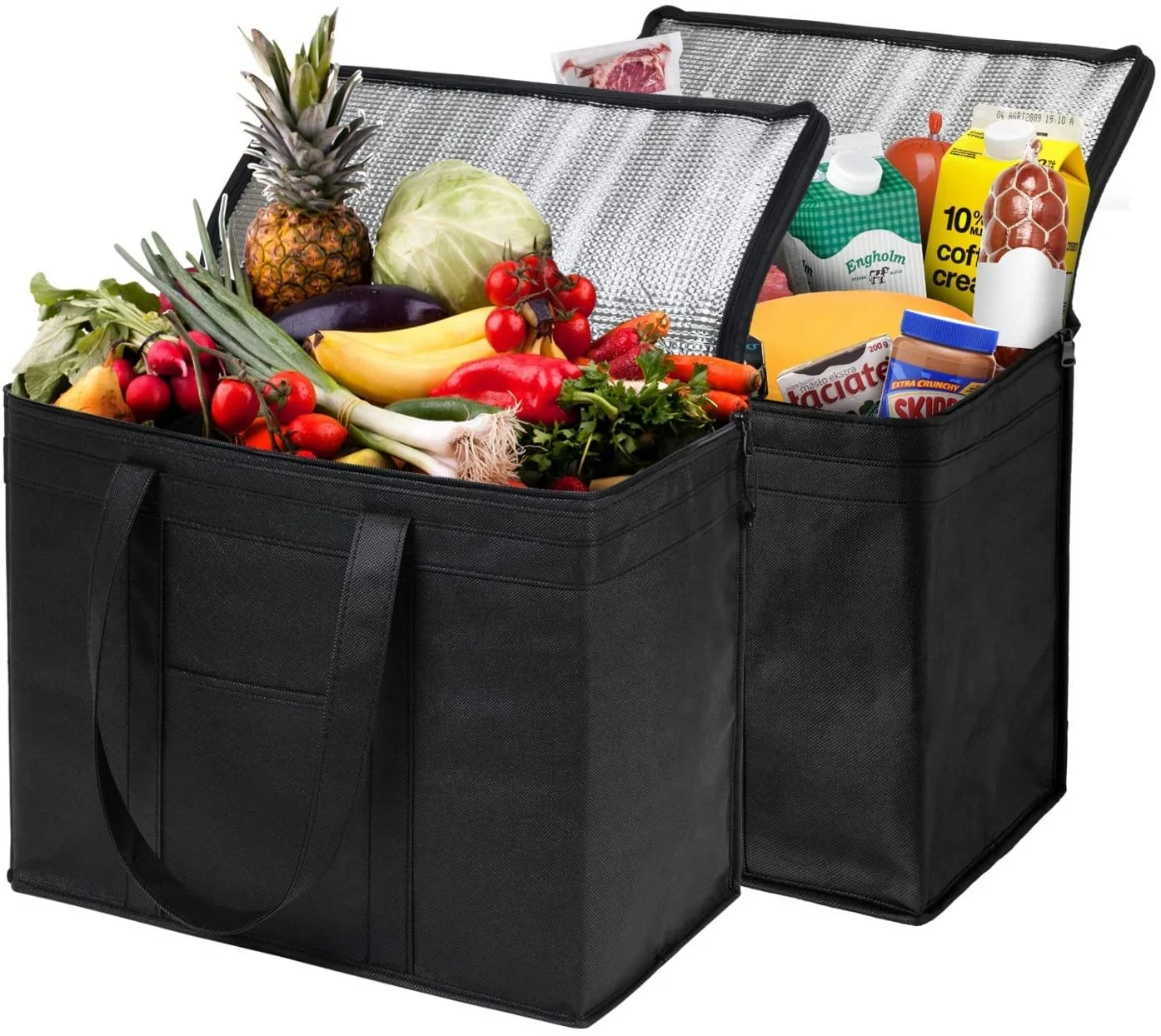 

2020 hot selting cooler shopping bags with reusable freezer insulated bag for refrigeration food wine cooler bag