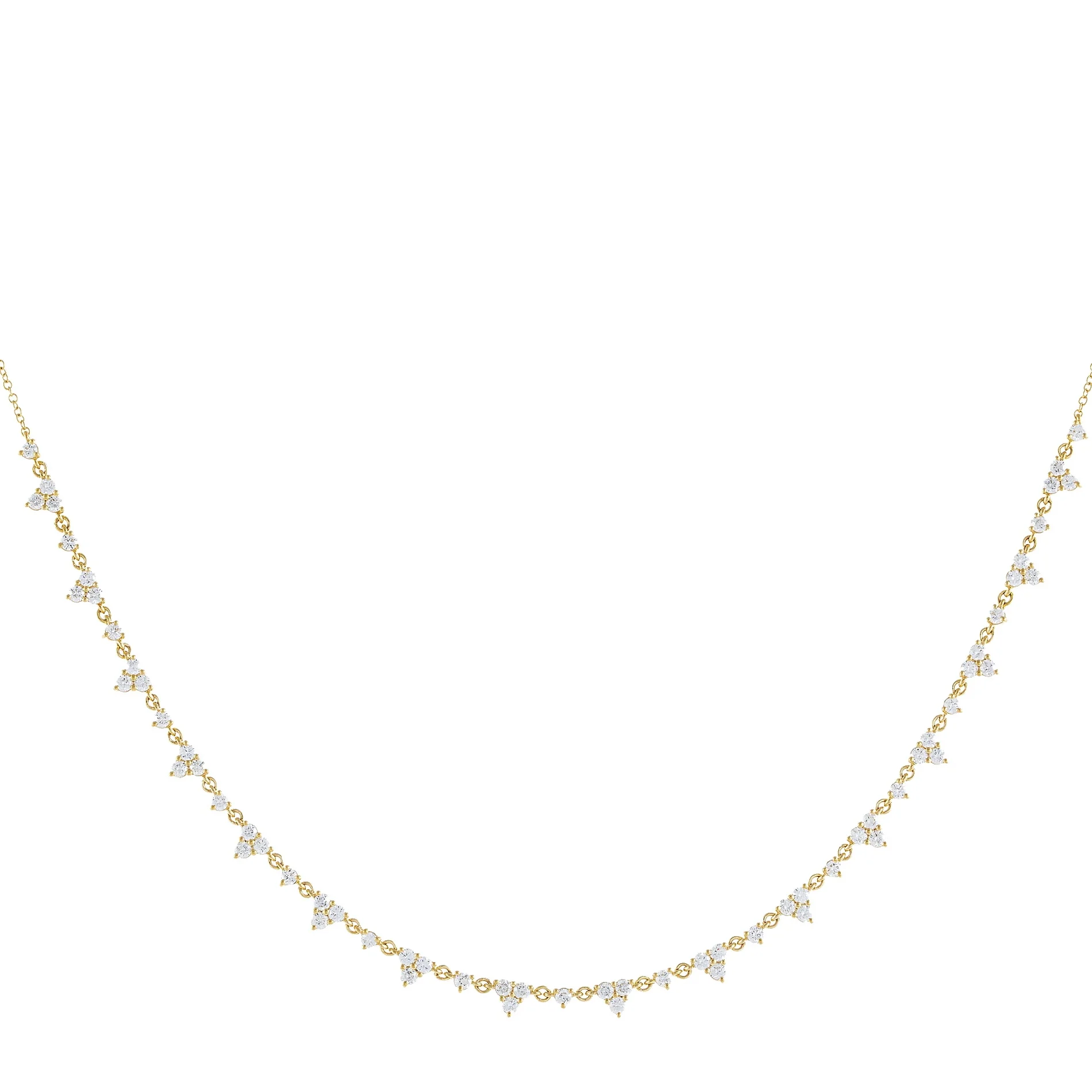 

luxury necklace jewelry 18k gold vermeil 925 sterling silver multi trio choker necklace for women
