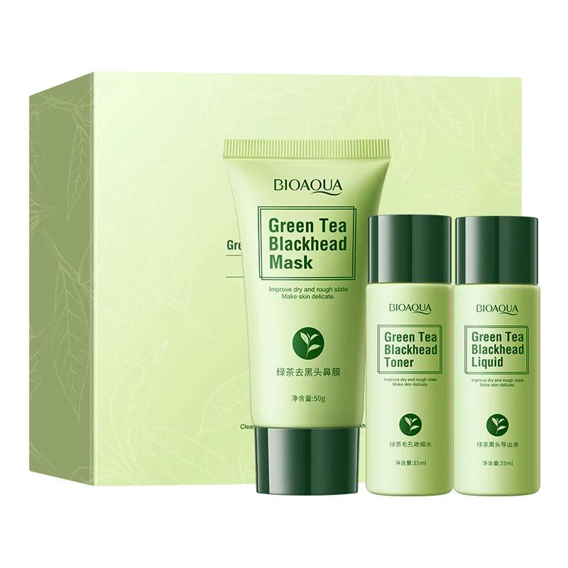 

BIOAQUA green tea clean pore remover black head skin care suit make skin delicate