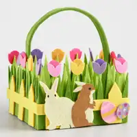 

cute rabbit chicken bag Easter egg straw easter bunny felt easter basket