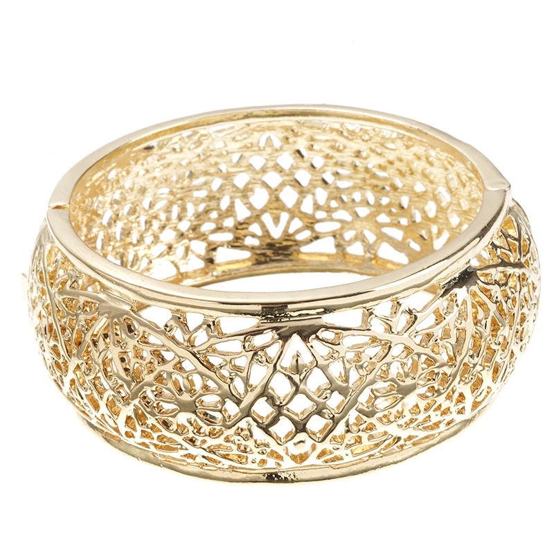 

Dubai Style Gold Moroccan Ladies Hollow Bracelet Open Bracelet Women Wedding Jewelry, Colorful